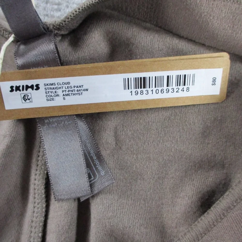 SKIMS Cloud Sweatpants Womens Small Amethyst Brown Straight Leg Loungewear NWT - Picture 11 of 12
